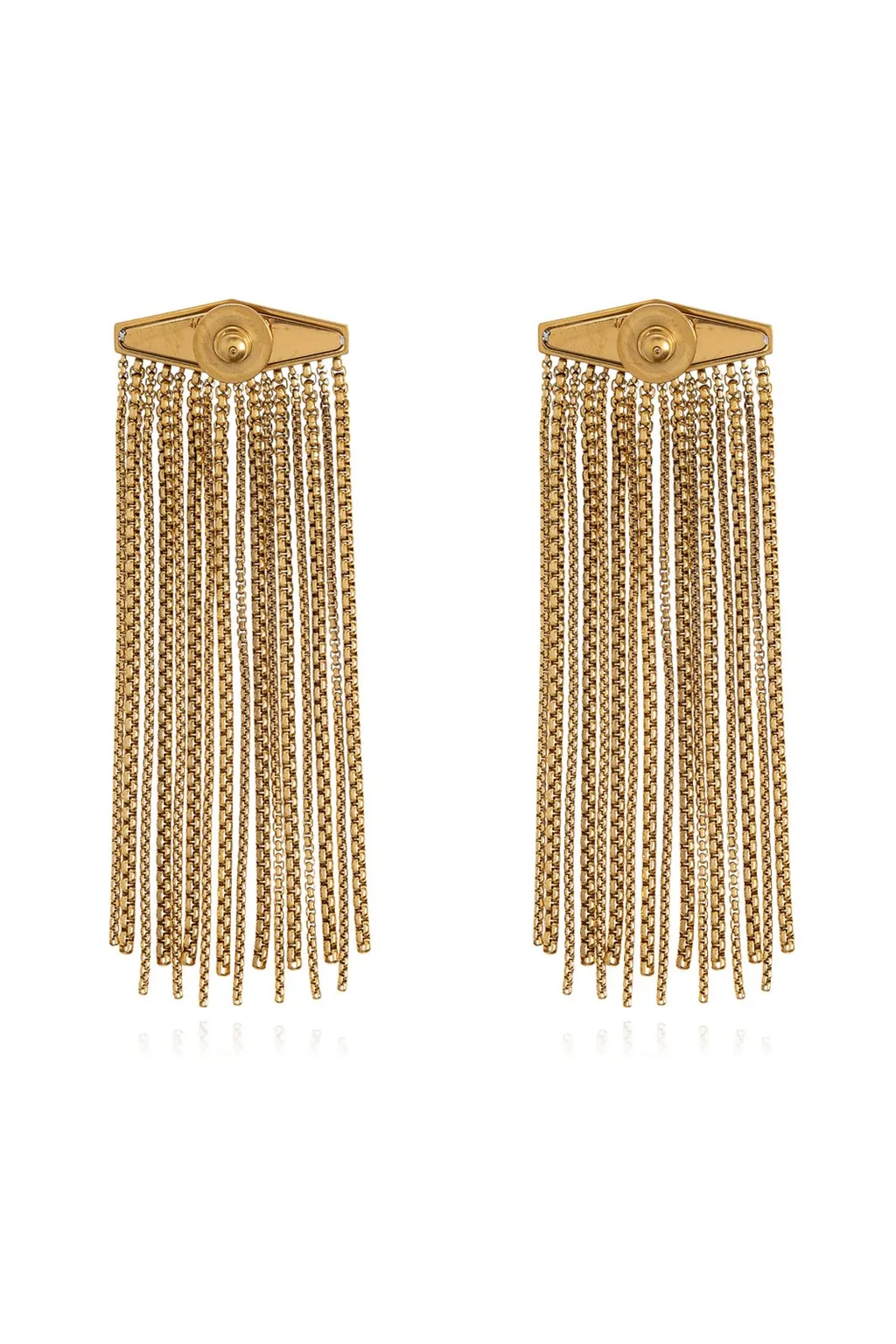 Jimmy Choo Logo Engraved Tassel Detailed Earrings