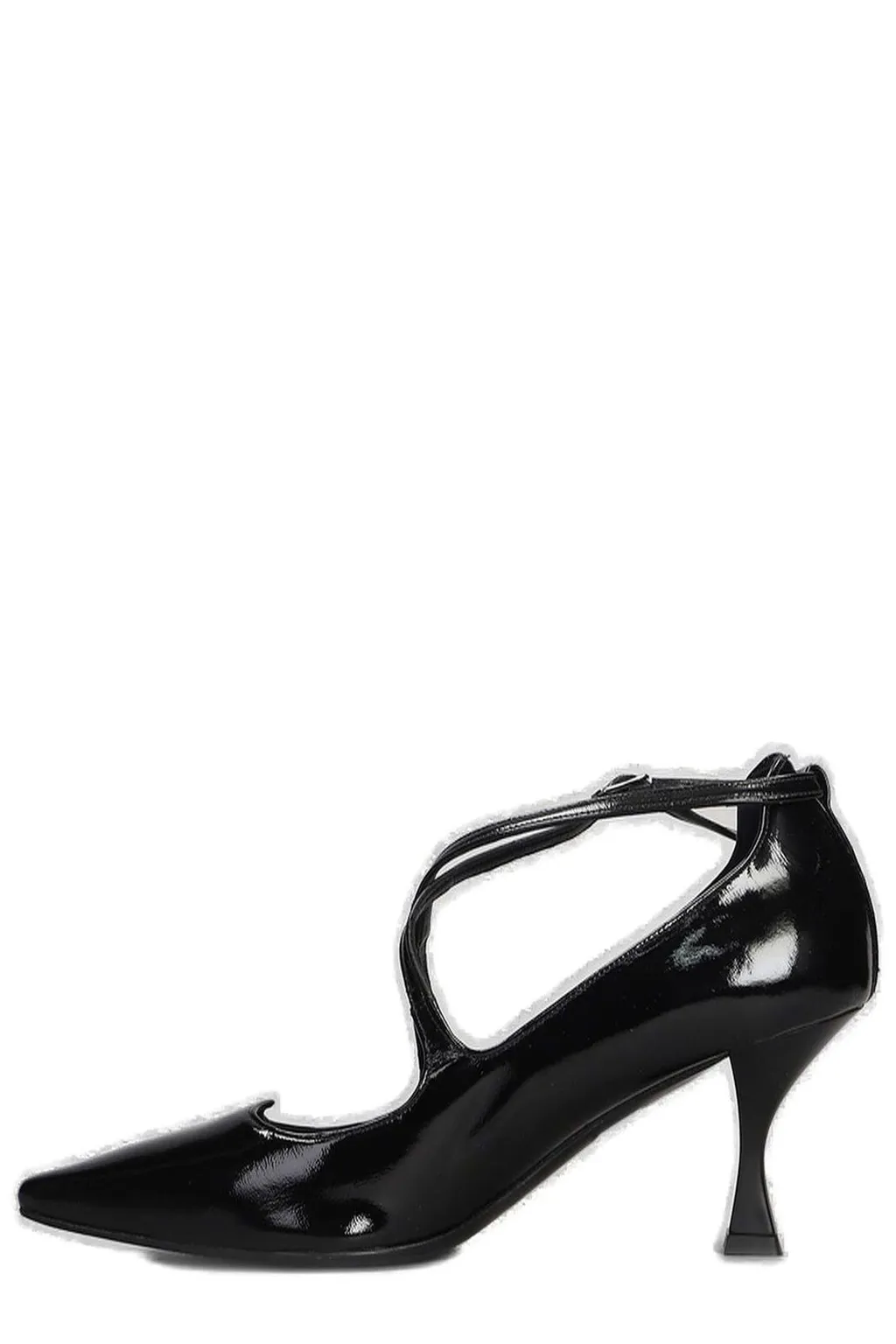 Julie Dee Pointed Toe Criss-Cross Strap Pumps
