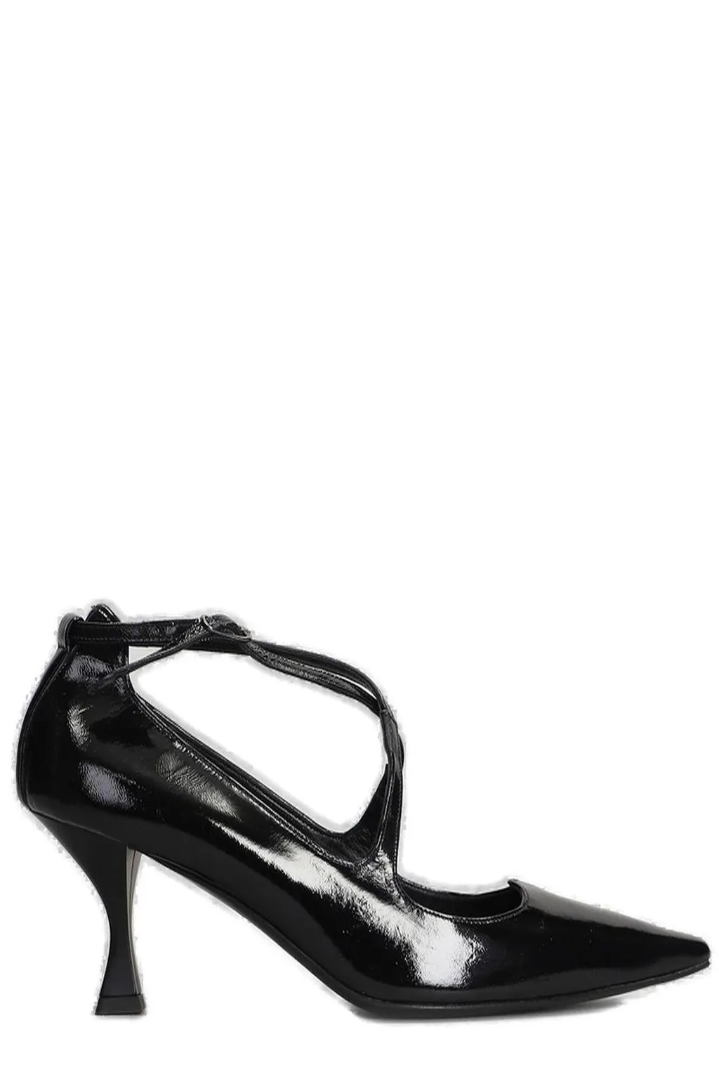 Julie Dee Pointed Toe Criss-Cross Strap Pumps