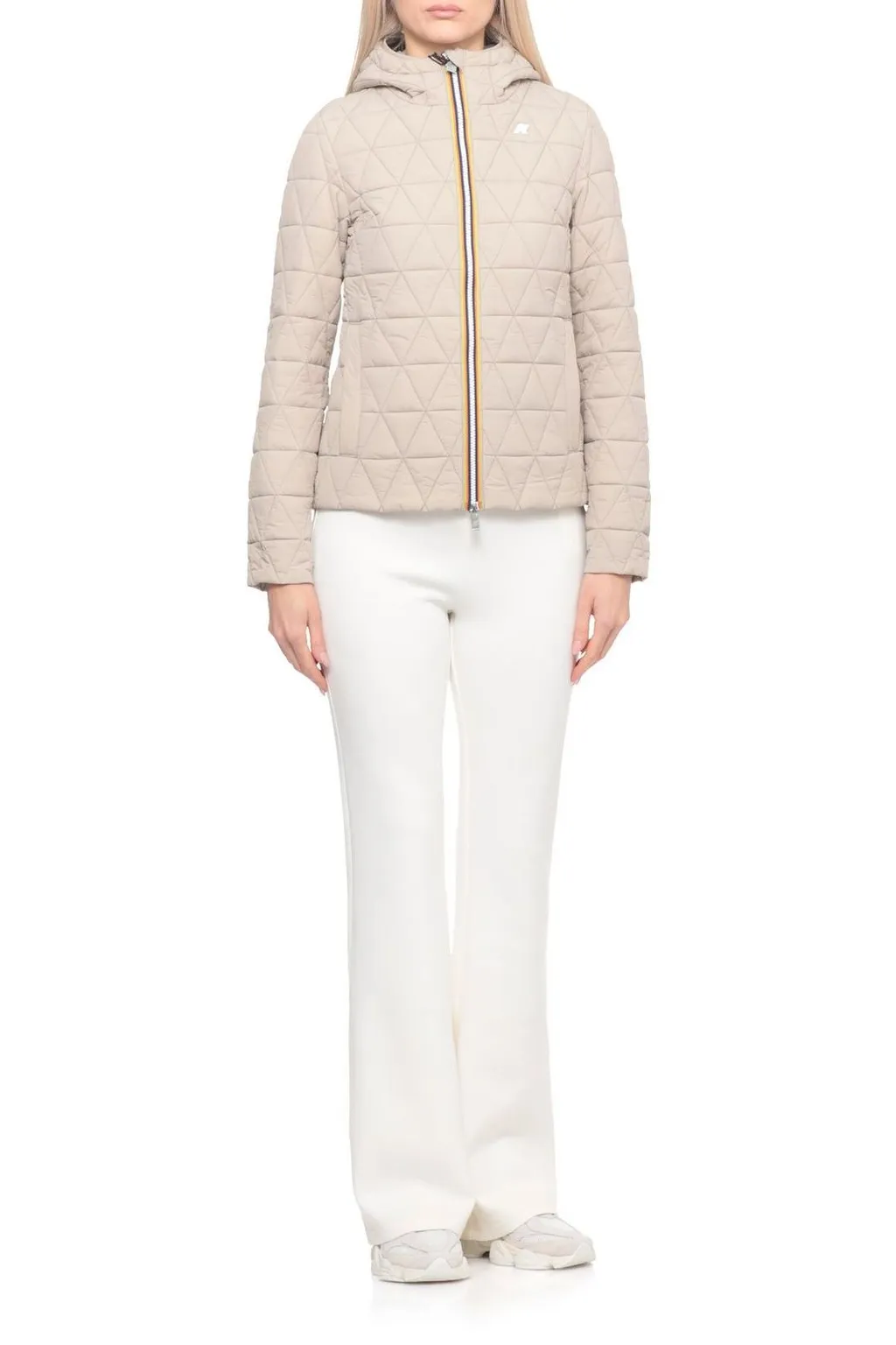 K-Way Quilted Hooded Zip-Up Jacket
