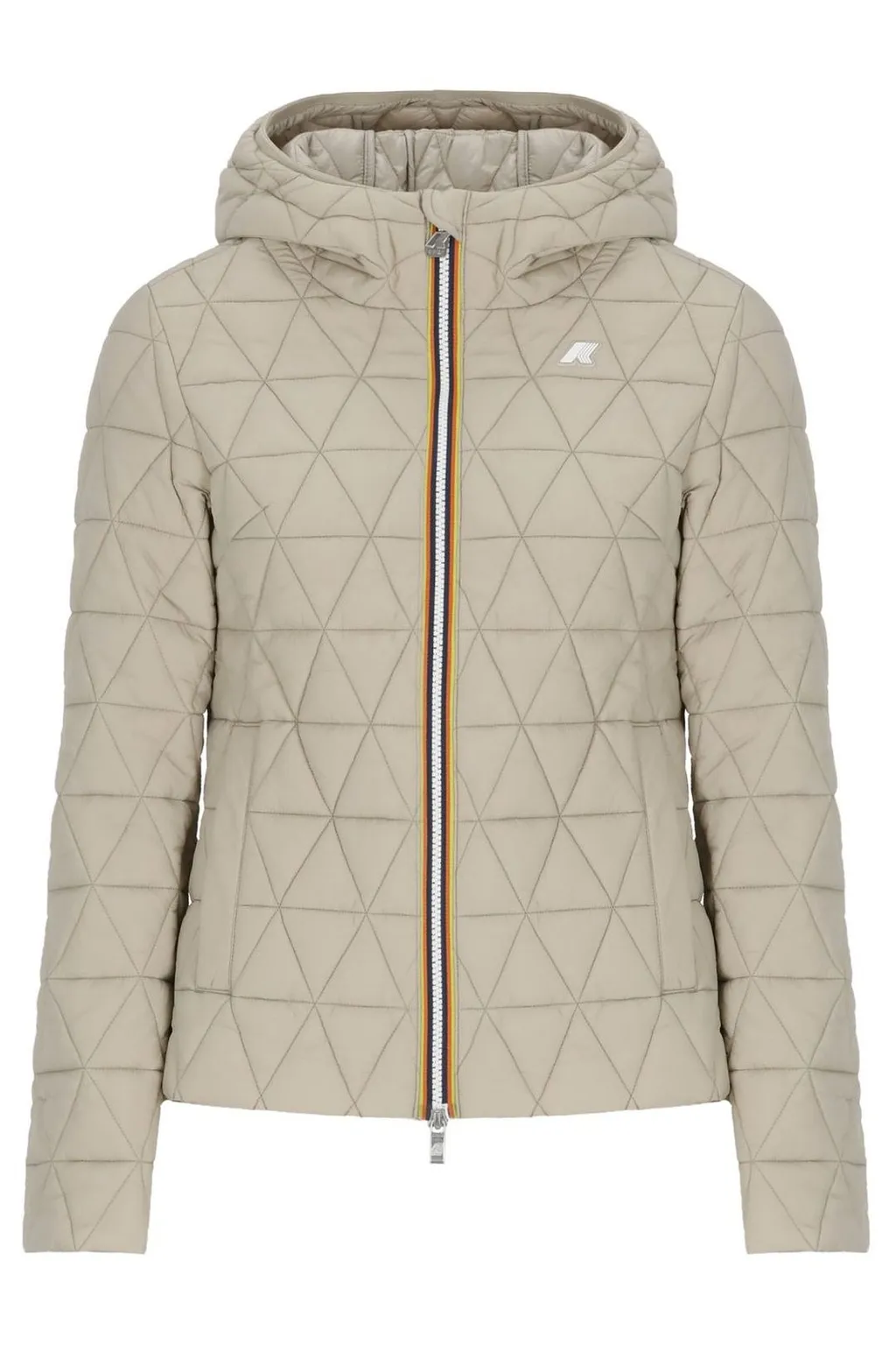 K-Way Quilted Hooded Zip-Up Jacket