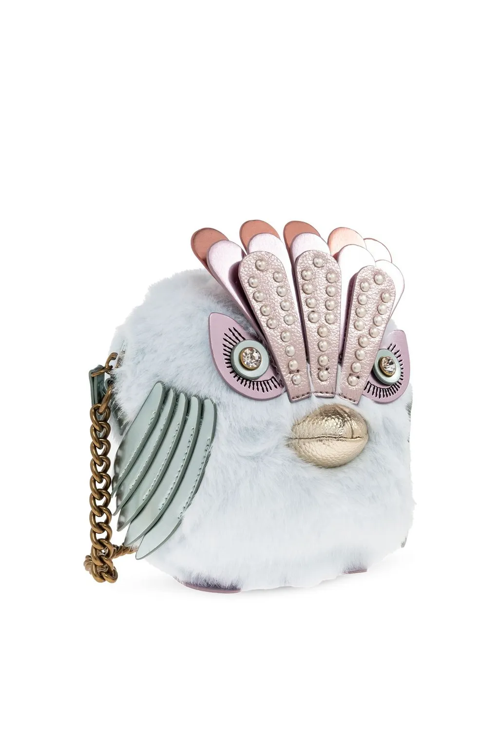 Kurt Geiger Pom Pom Eagle Faux Fur Crossbody Bag