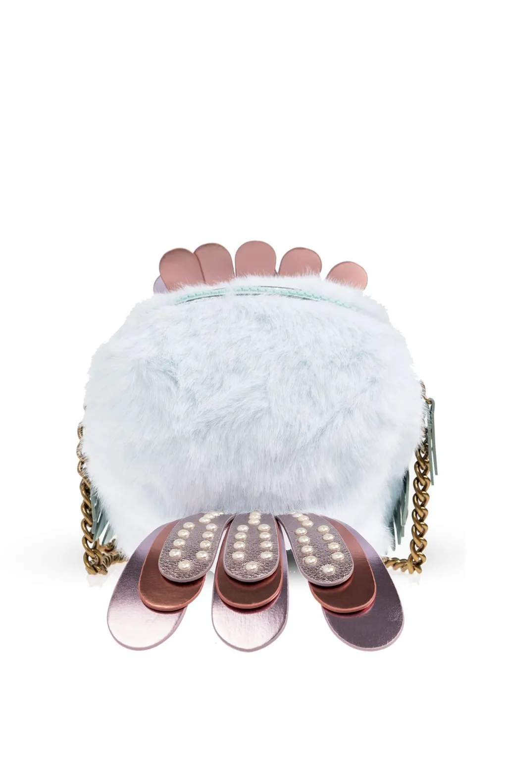 Kurt Geiger Pom Pom Eagle Faux Fur Crossbody Bag