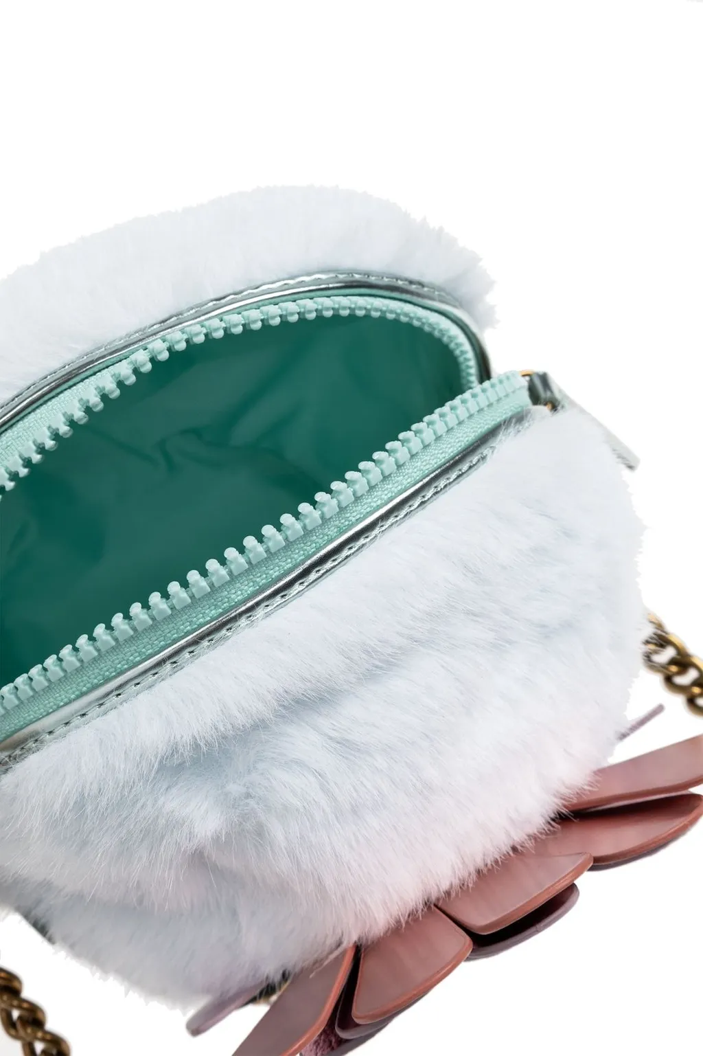 Kurt Geiger Pom Pom Eagle Faux Fur Crossbody Bag