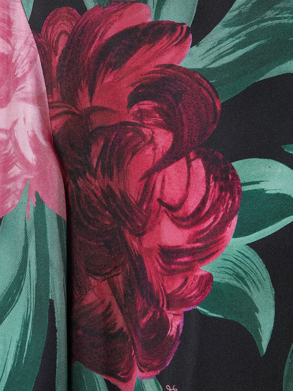 La Doublej Peony Print Silk Top