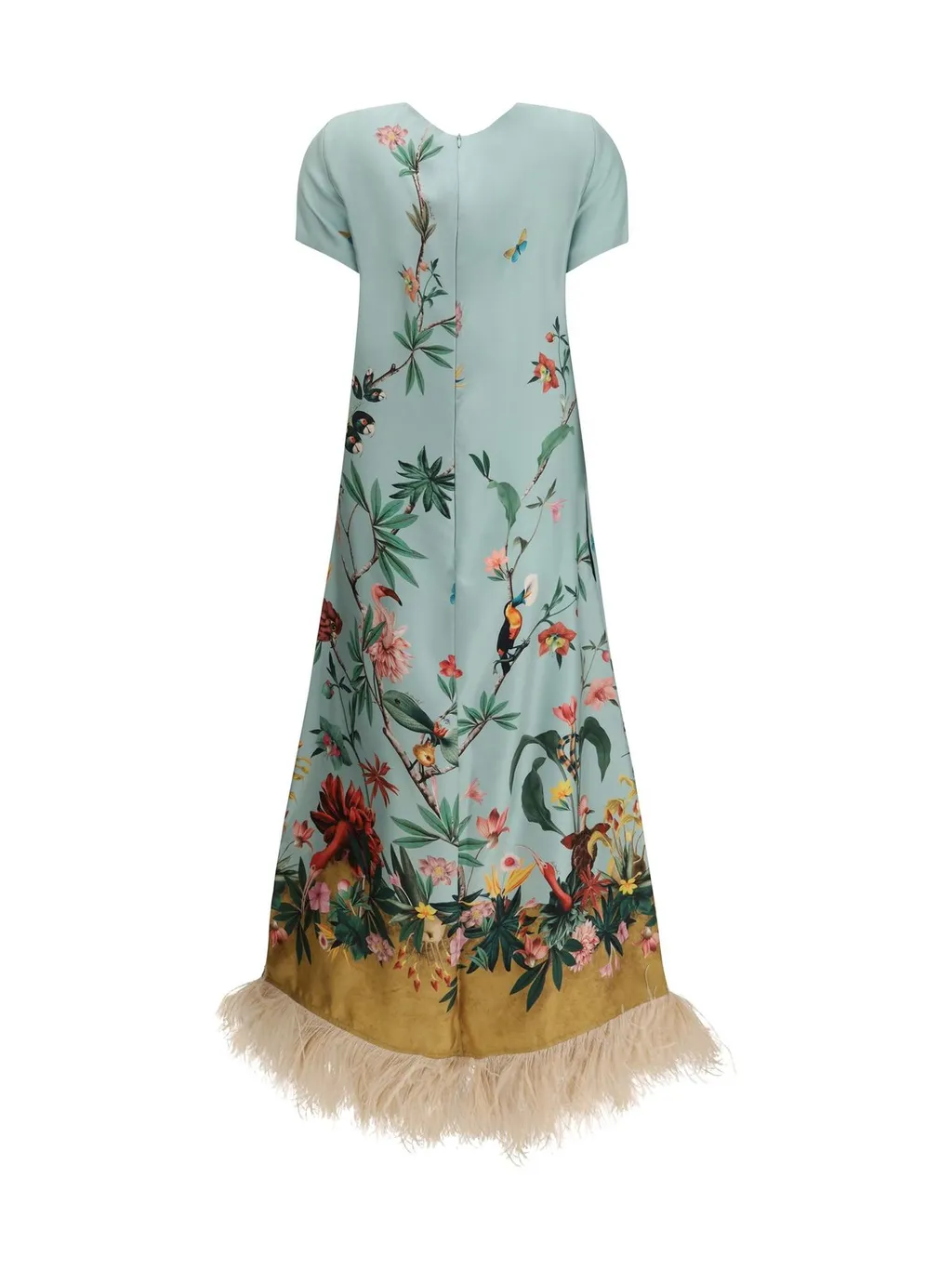 La Doublej Swing Feather-Trim Dress