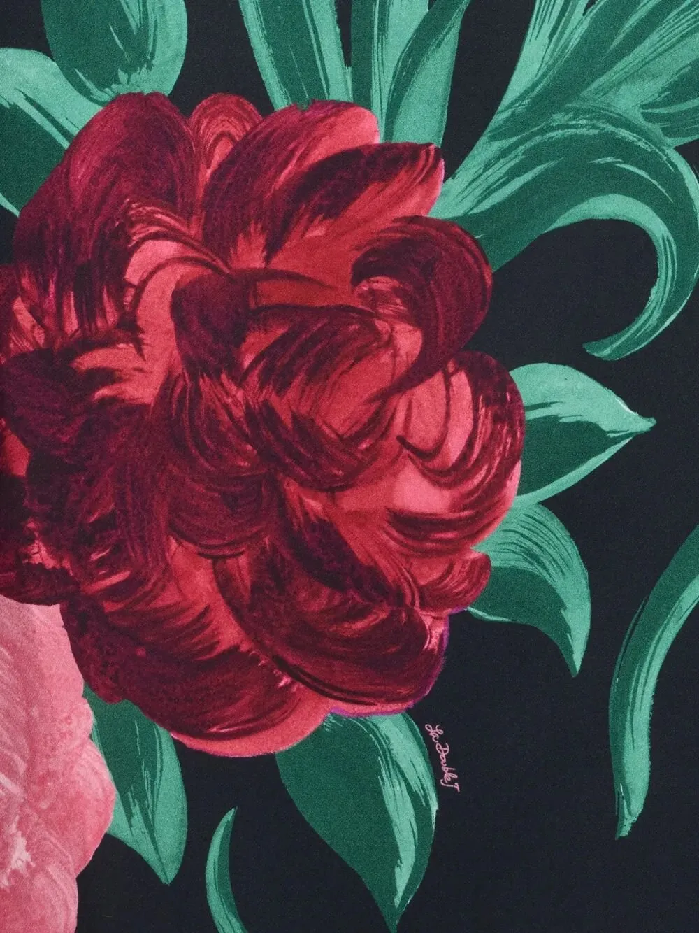 La Doublej Peony Print Pencil Skirt