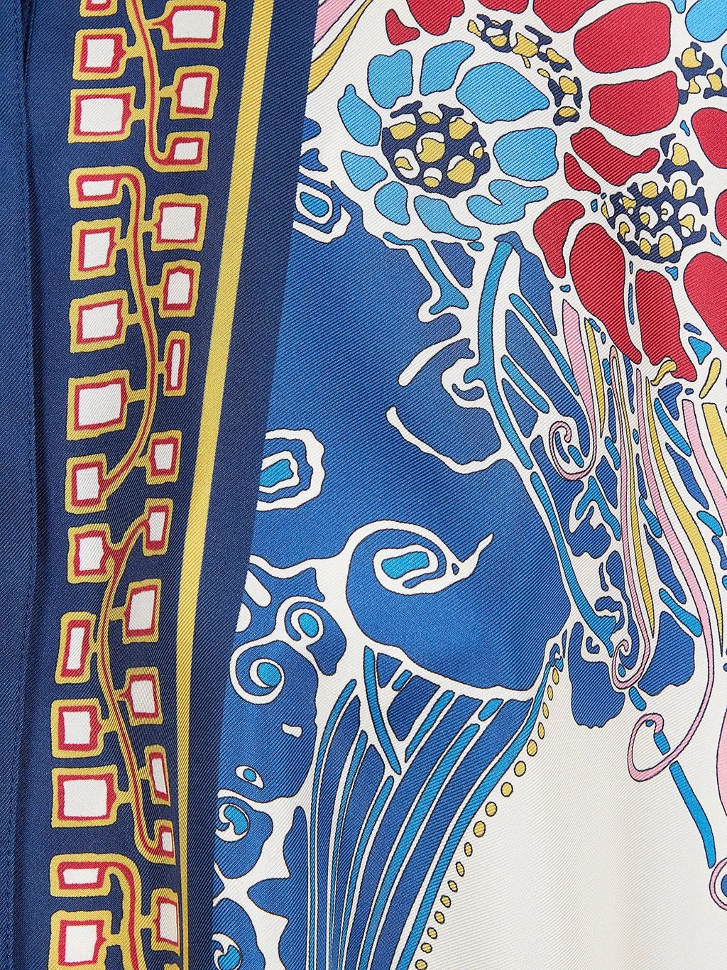 La Doublej Foulard Printed Silk Shirt Top