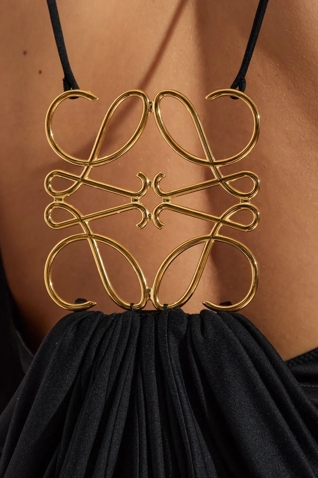 Loewe Logo Plaque Draped Dress