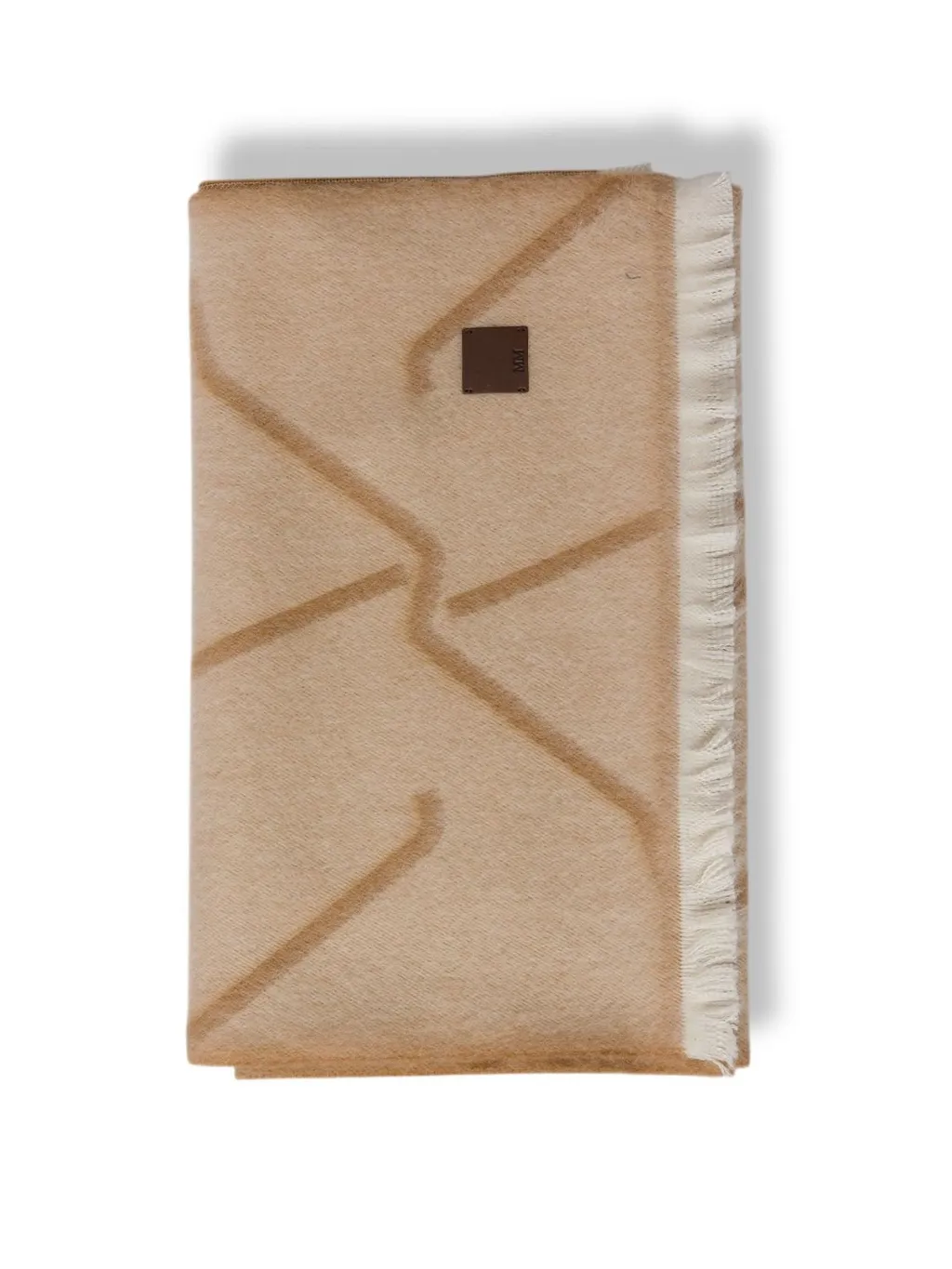 Mm By Max Mara Logo-Patch Frayed-Edge Scarf