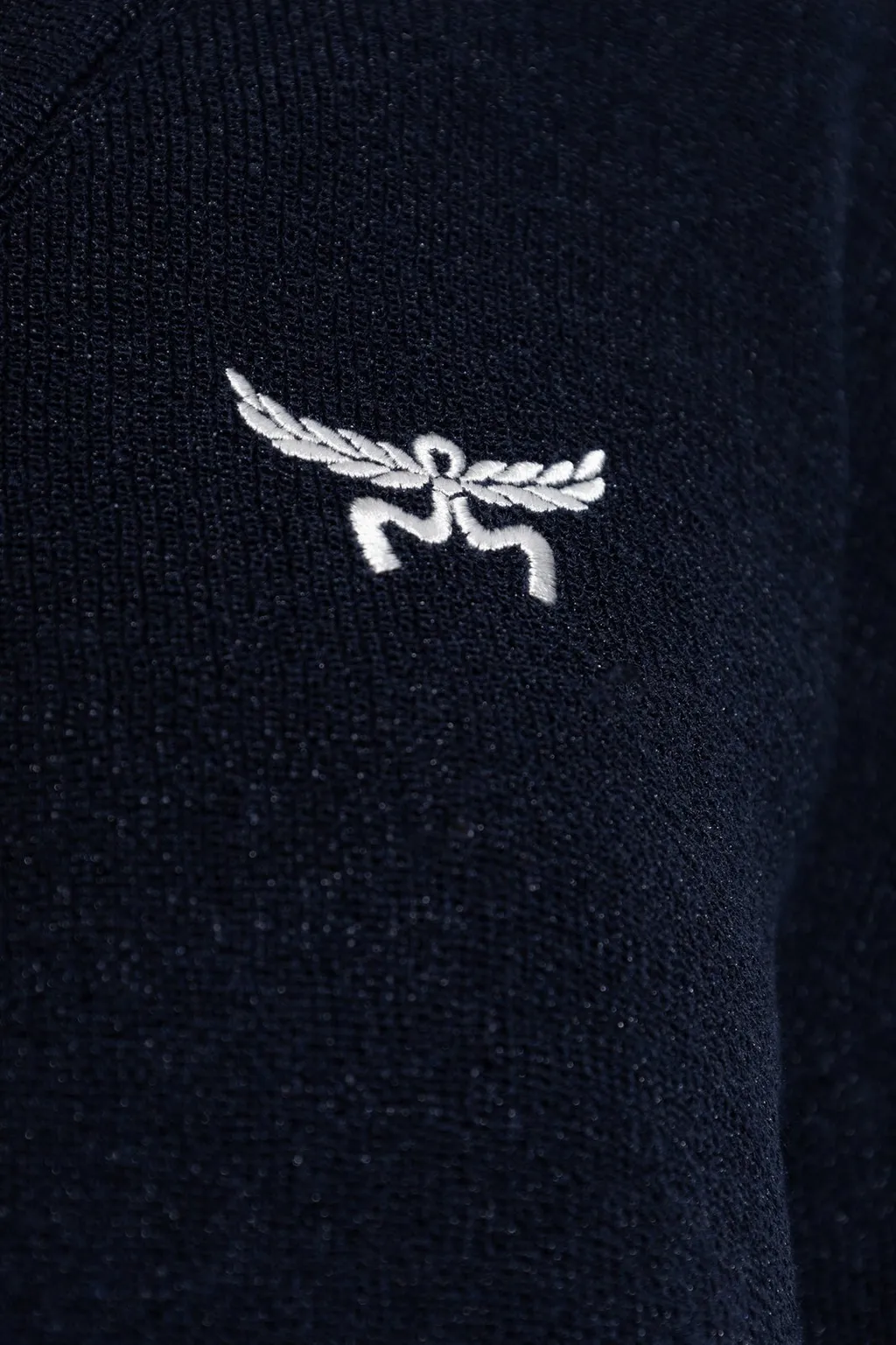Mcm Logo Embroidery Knit Cardigan