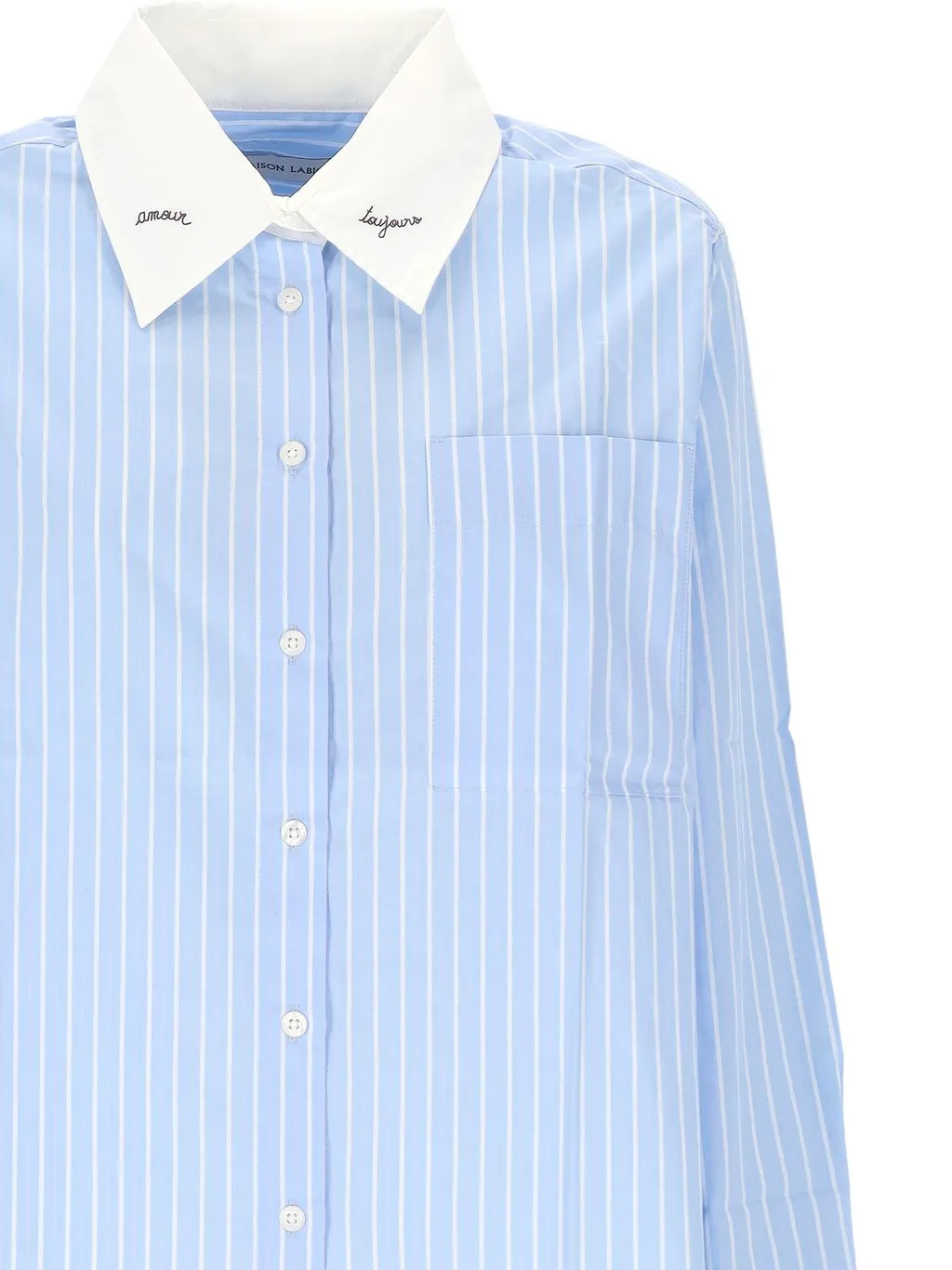 Maison Labiche Striped Contrast Collar Shirt