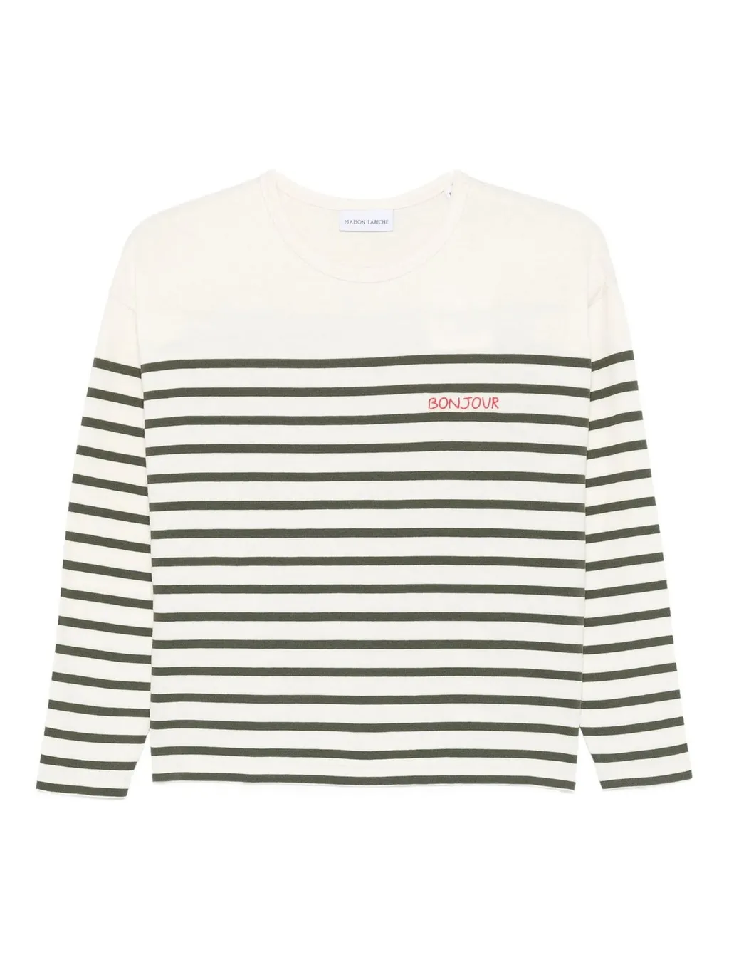 Maison Labiche Striped Embroidered Top