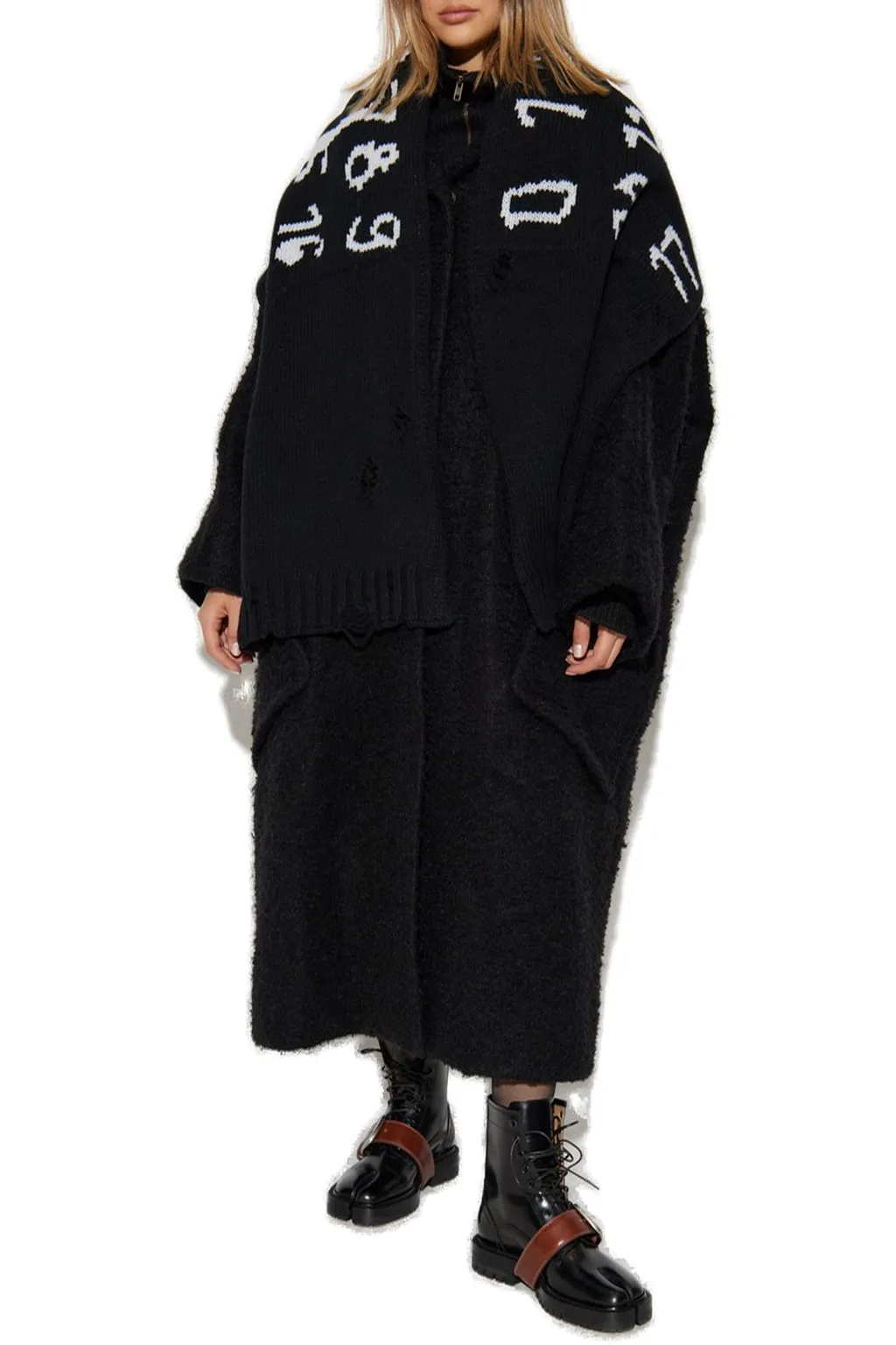 Maison Margiela Boucle Straight Hem Oversized Coat
