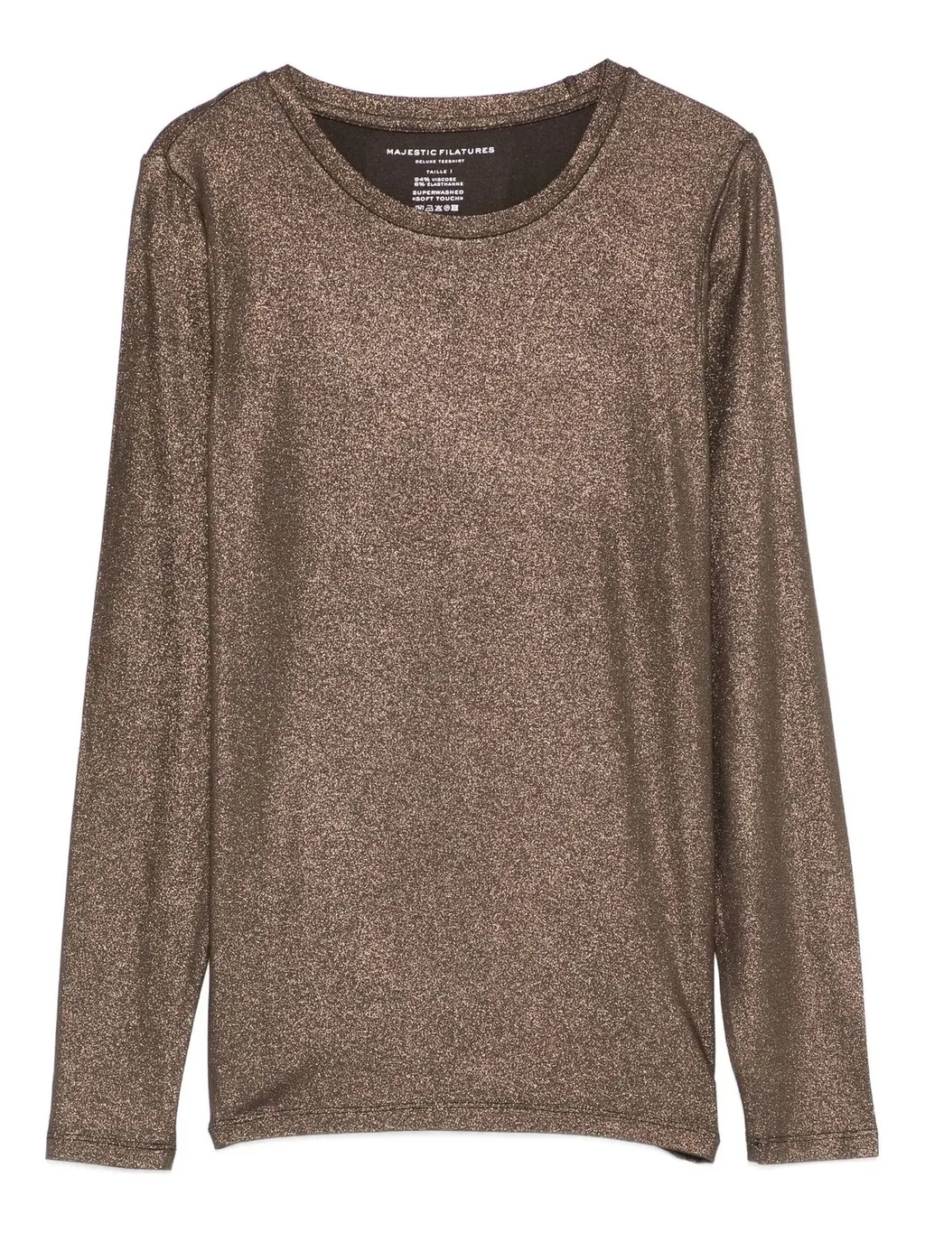 Majestic Metallic Detailed Long-Sleeve T-Shirt