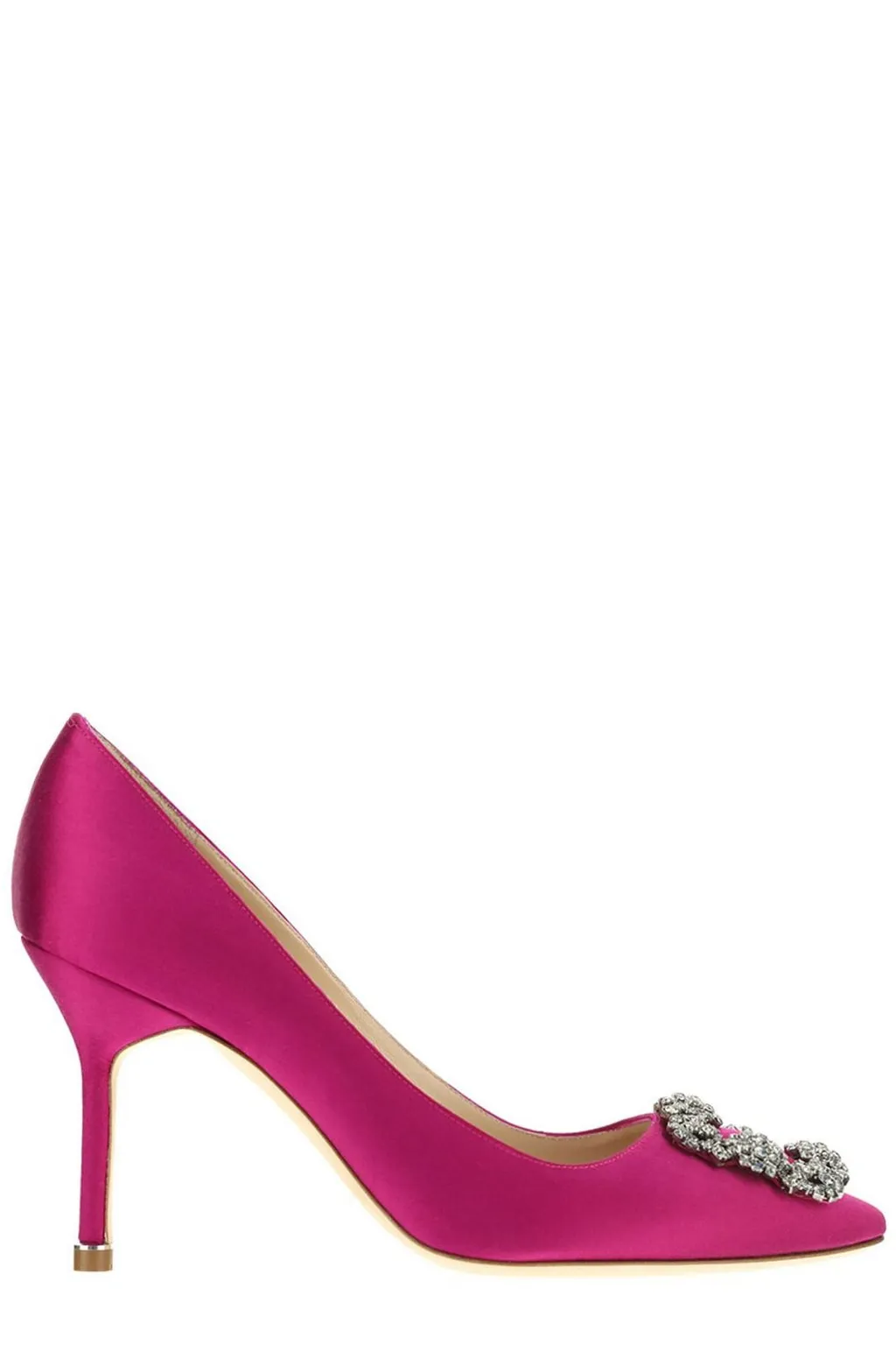 Manolo Blahnik Hangisi Embellished Satin Pumps