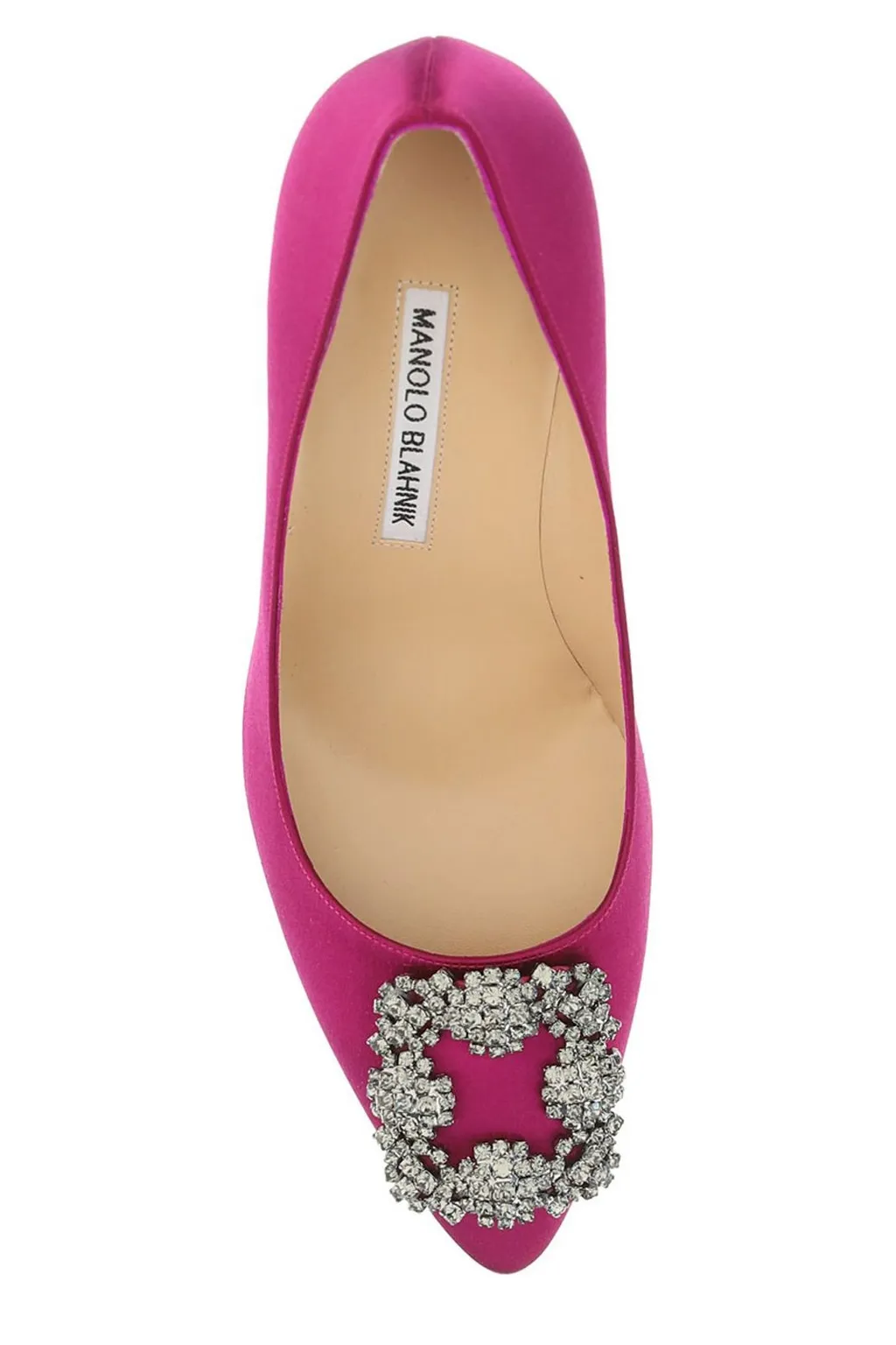 Manolo Blahnik Hangisi Embellished Satin Pumps