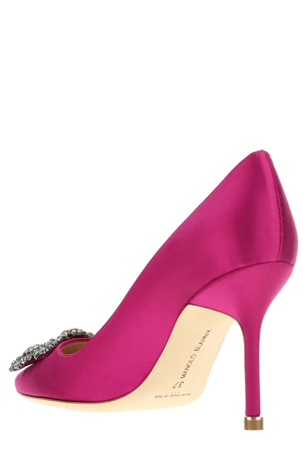 Manolo Blahnik Hangisi Embellished Satin Pumps