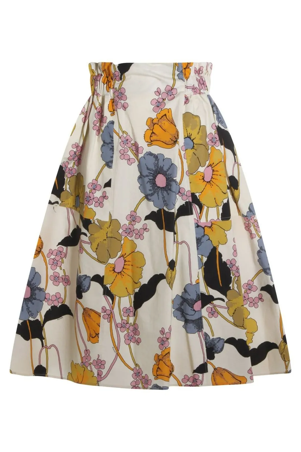 Marni Melodia Printed Poplin Elasticated Midi Skirt