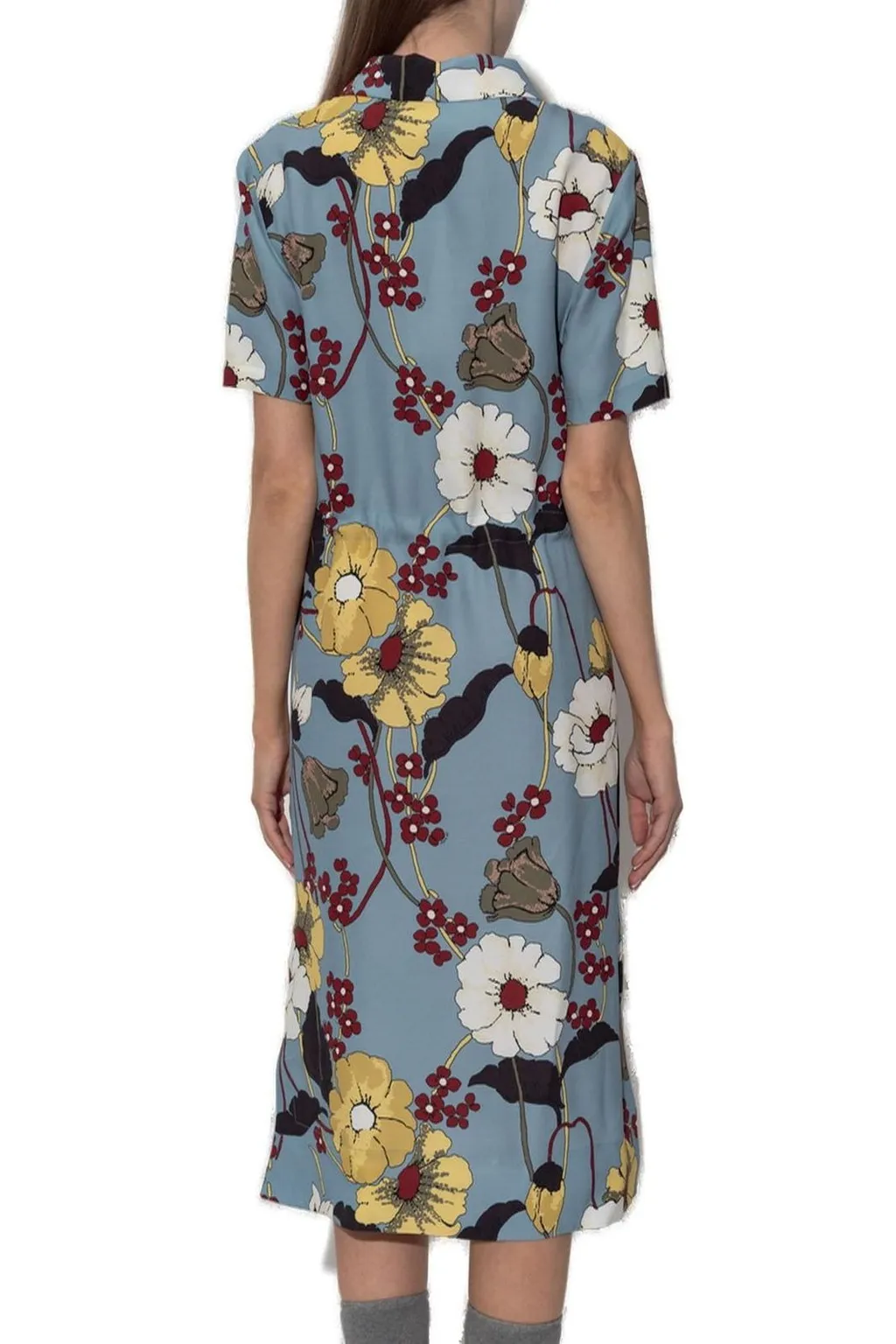 Marni Floral Print Short Sleeve Dress