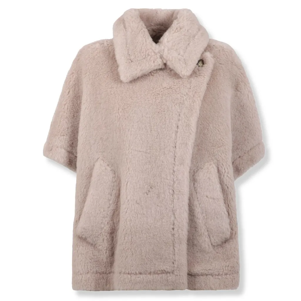 Max Mara Tebe Faux Fur Short-Sleeved Coat