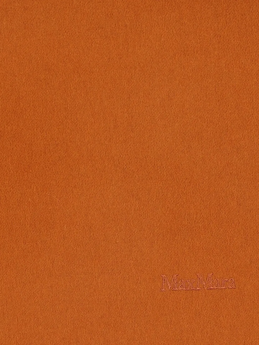 Max Mara Logo Embroidered Fringed Edge Scarf