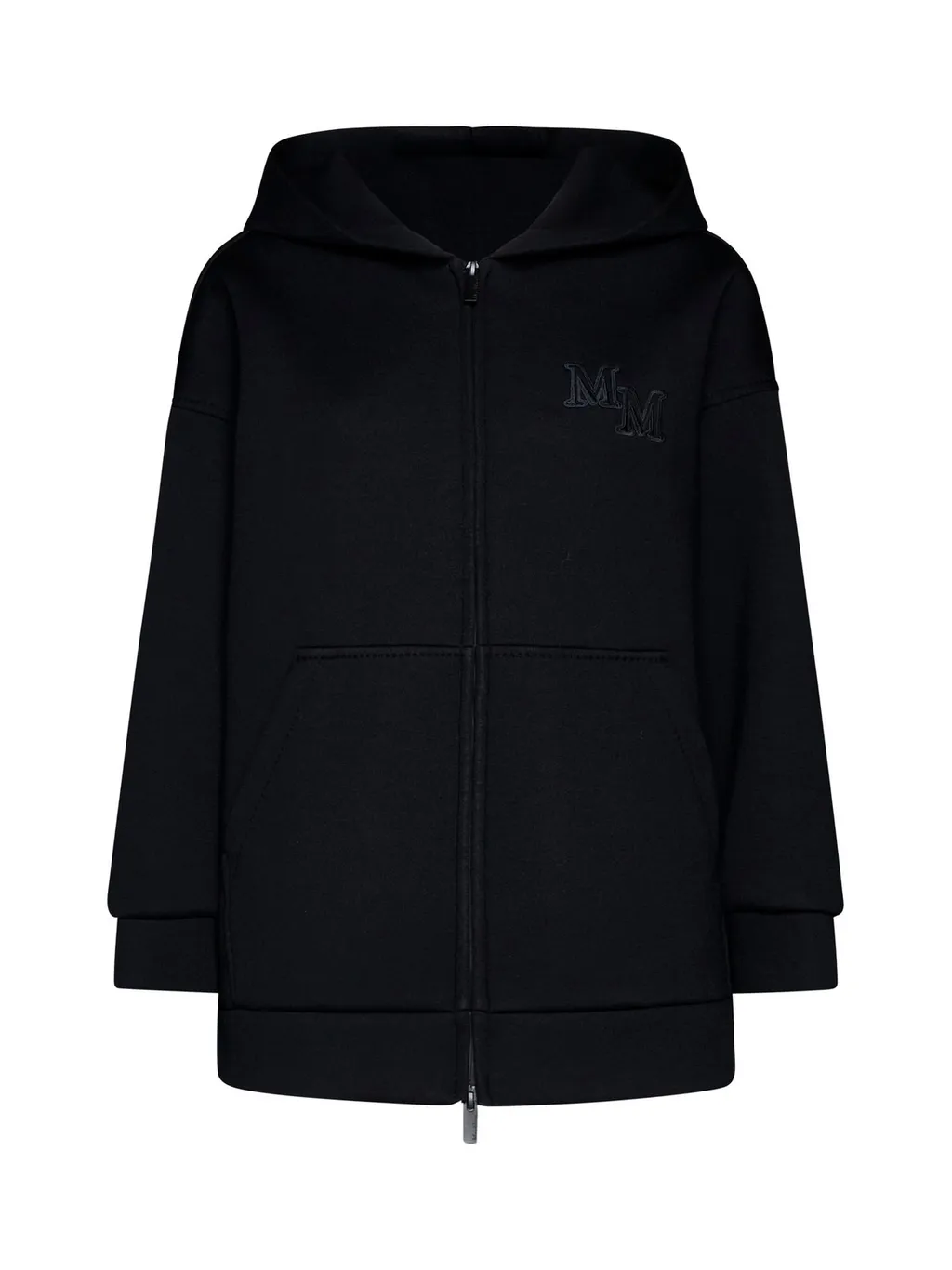 Max Mara Logo Embroidered Zip-Up Hoodie
