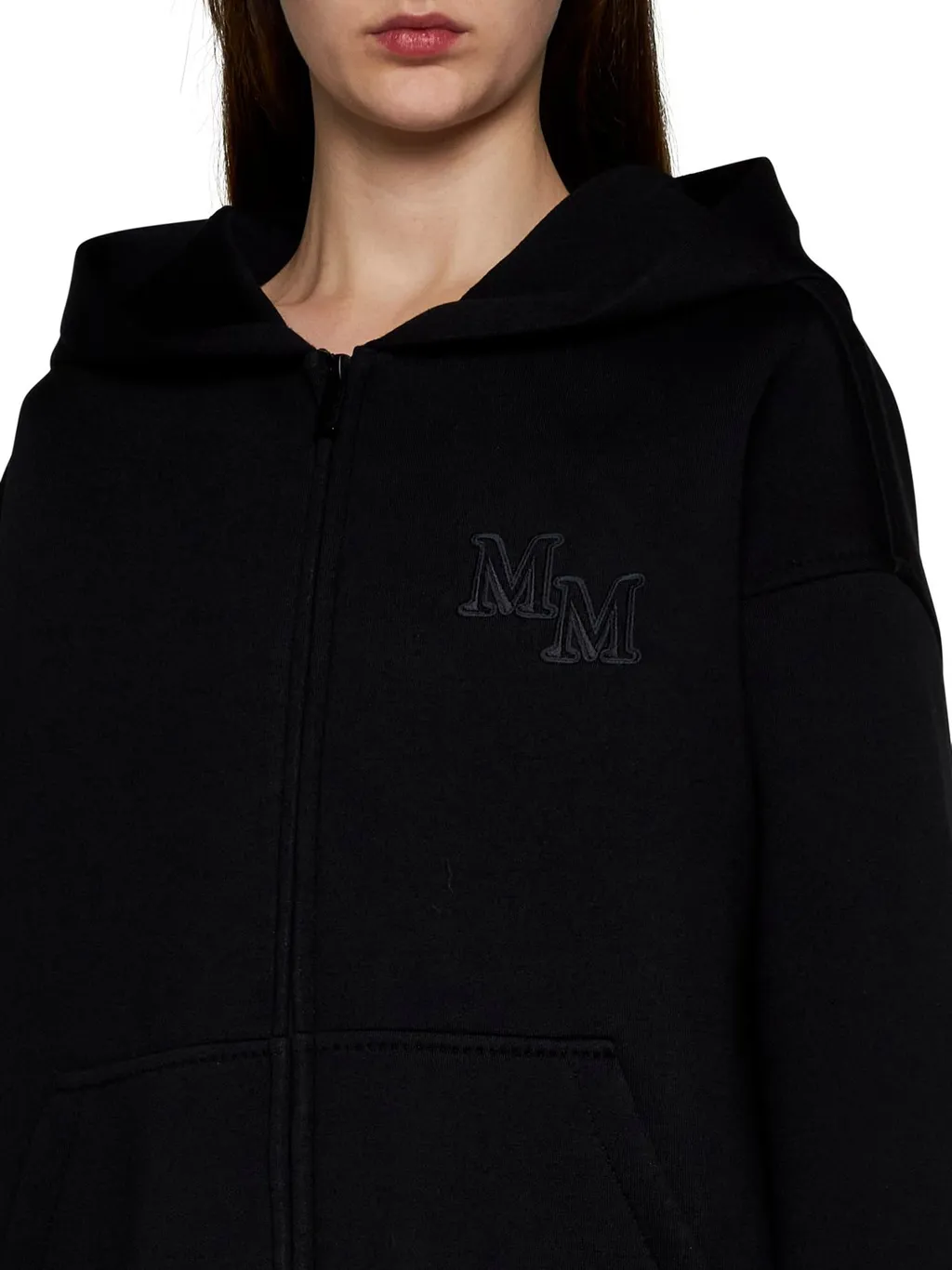 Max Mara Logo Embroidered Zip-Up Hoodie