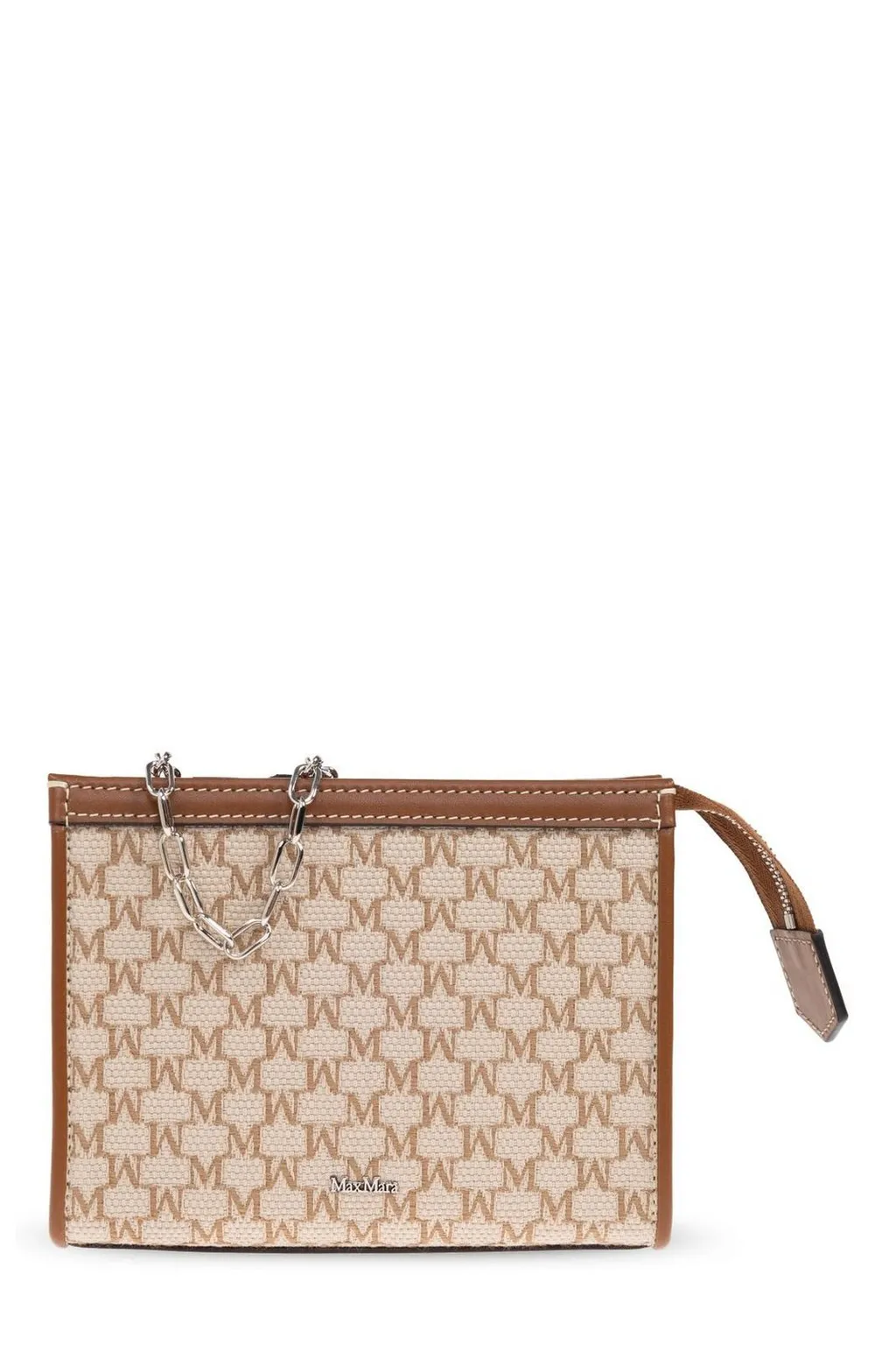 Max Mara Logo Plaque Zip-Up Clutch Bag