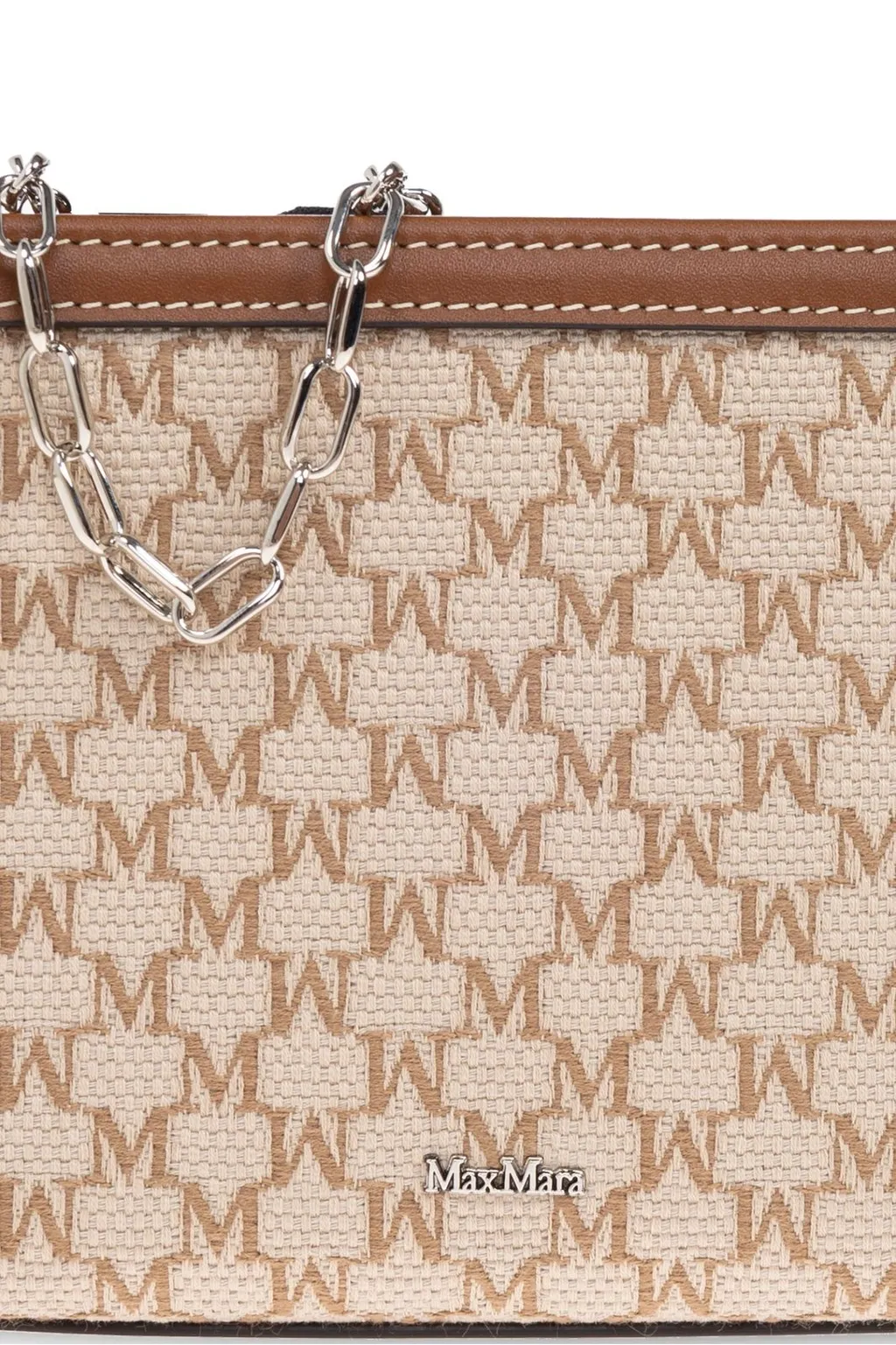 Max Mara Logo Plaque Zip-Up Clutch Bag