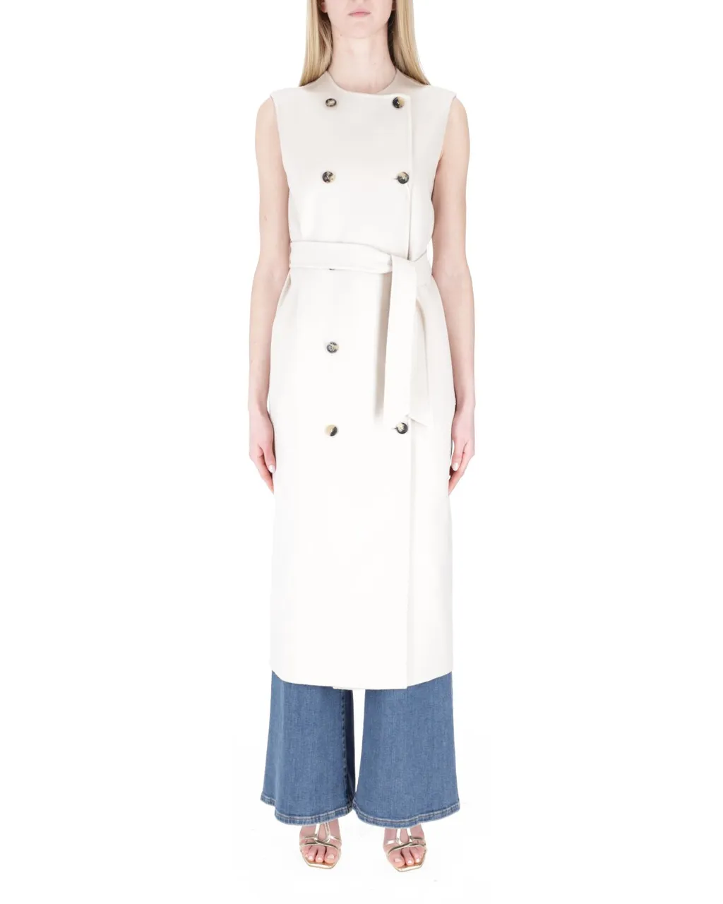 Max Mara Double-Breasted Long Gilet