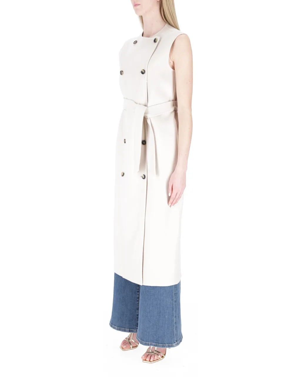 Max Mara Double-Breasted Long Gilet