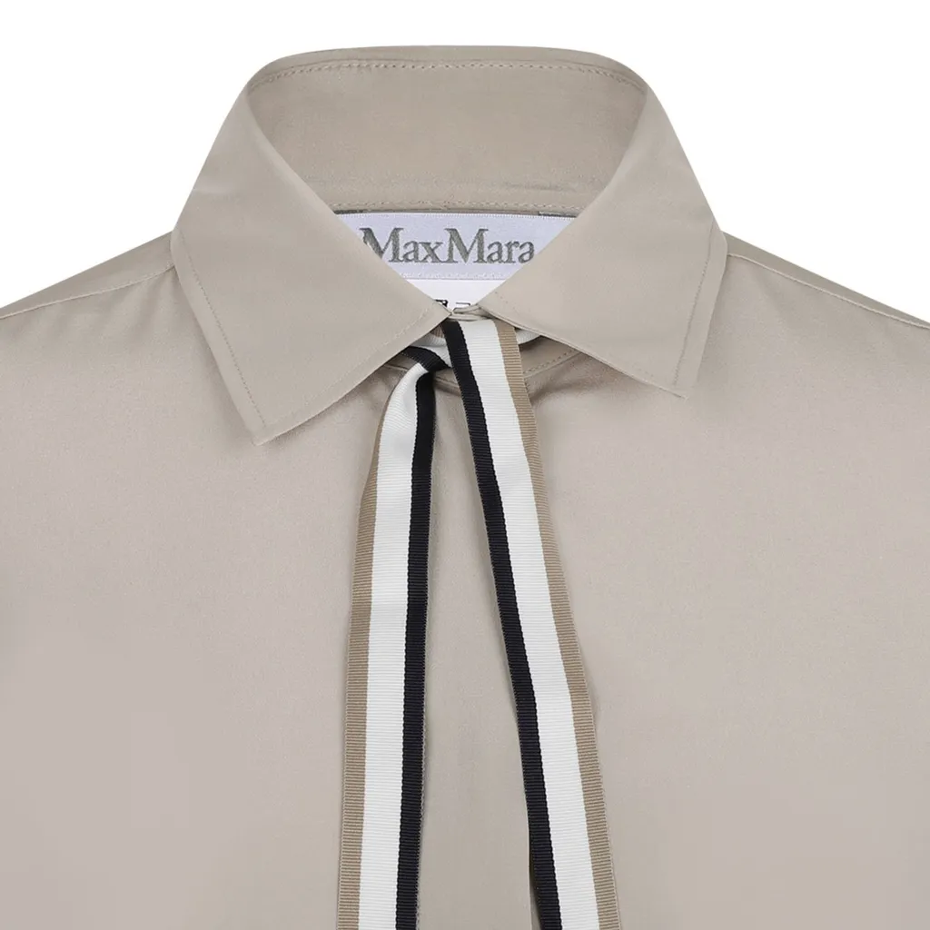 Max Mara Apollo Ribbon Detailed Long-Sleeved Shirt