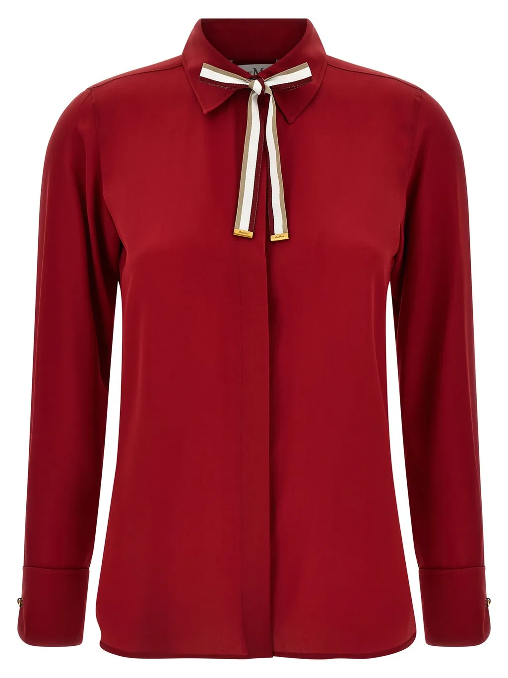 Max Mara Apollo Ribbon Detailed Long-Sleeved Shirt