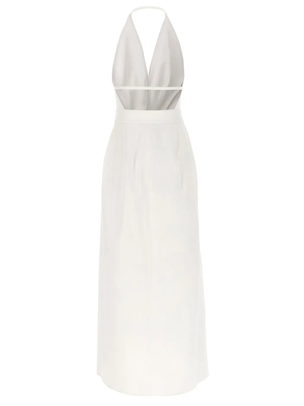 Max Mara Ancona V-Neck Belted Sleeveless Dress