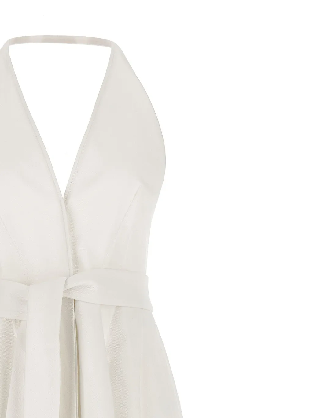 Max Mara Ancona V-Neck Belted Sleeveless Dress