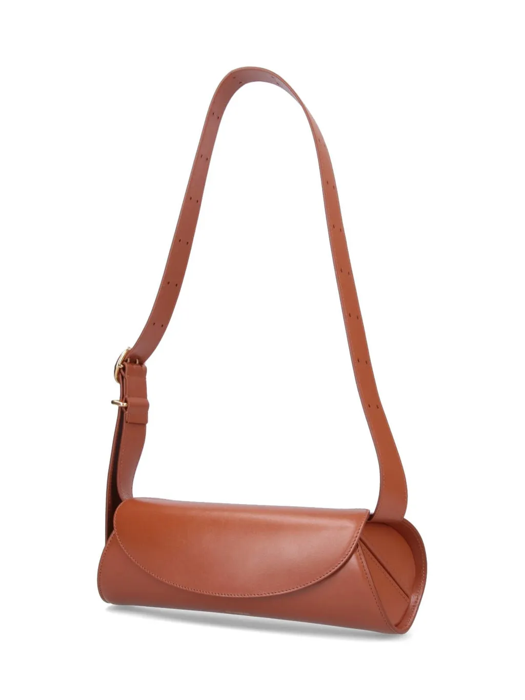 Jil Sander Cannolo Logo Embossed Small Shoulder Bag