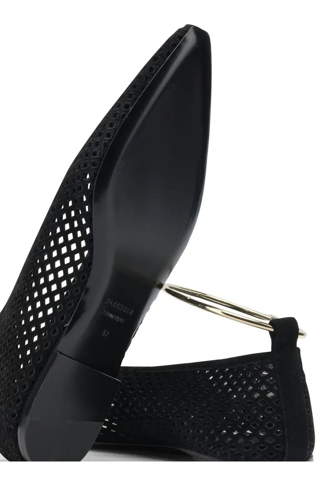 Jil Sander Pointed Toe Perforated Ballet Flats
