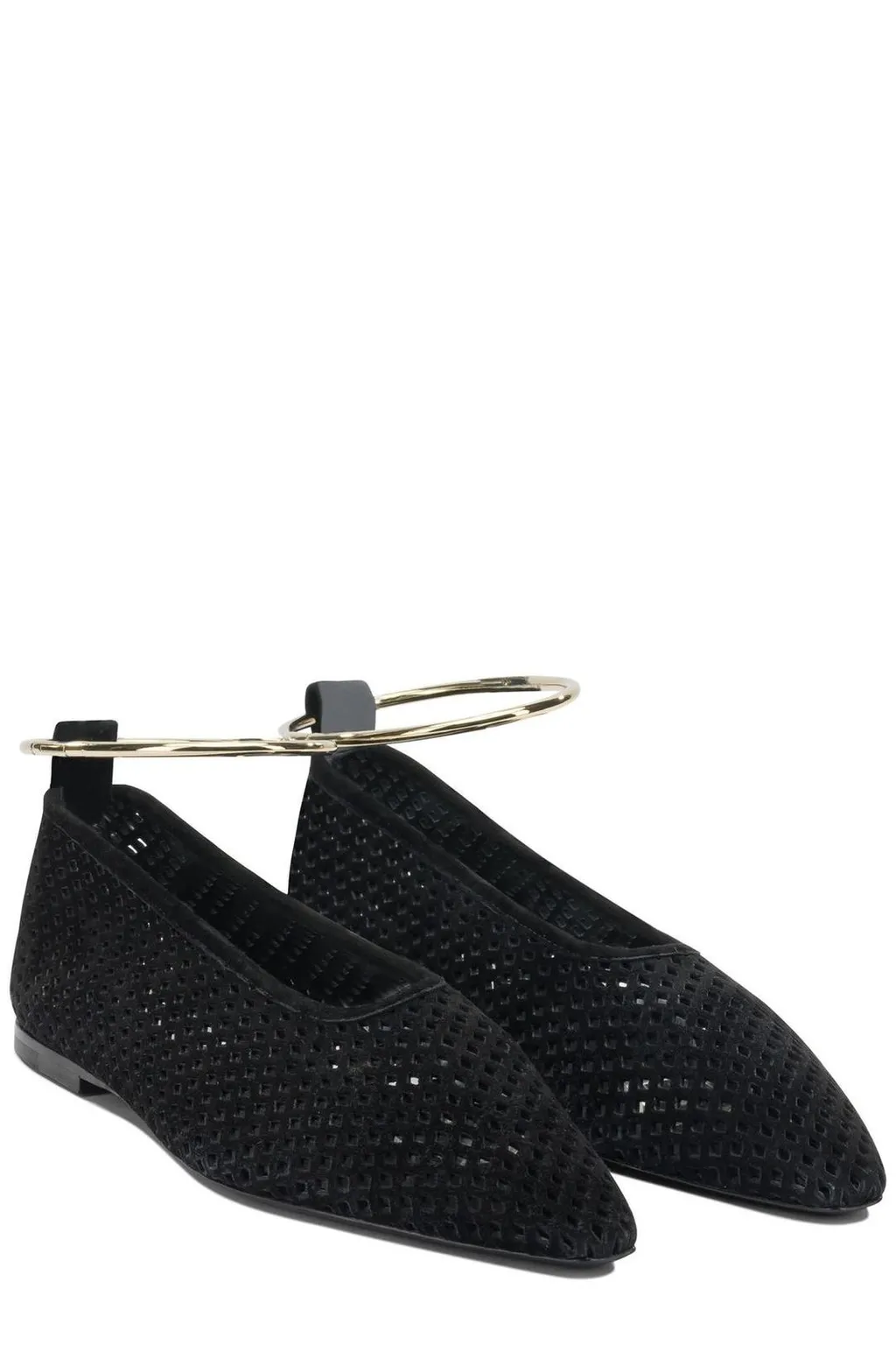 Jil Sander Pointed Toe Perforated Ballet Flats