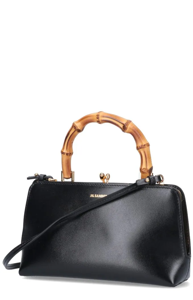 Jil Sander Goji Logo Embossed Mini Top Handle Bag