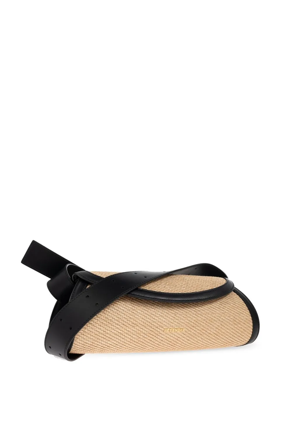 Jil Sander Small Cannolo Raffia Shoulder Bag