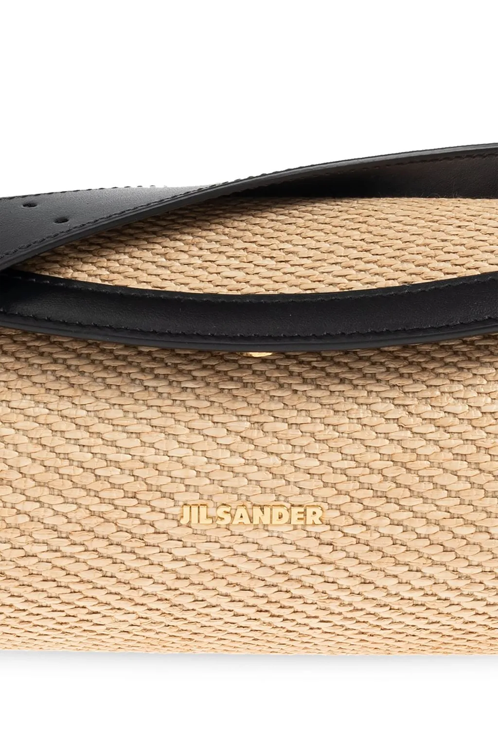 Jil Sander Small Cannolo Raffia Shoulder Bag