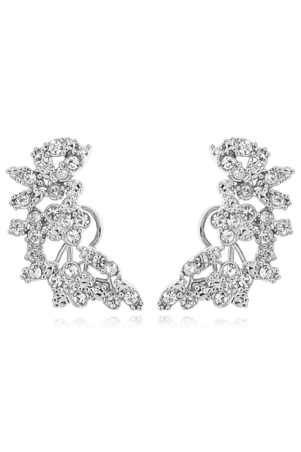 Jil Sander Logo Engraved Embellished Earrings