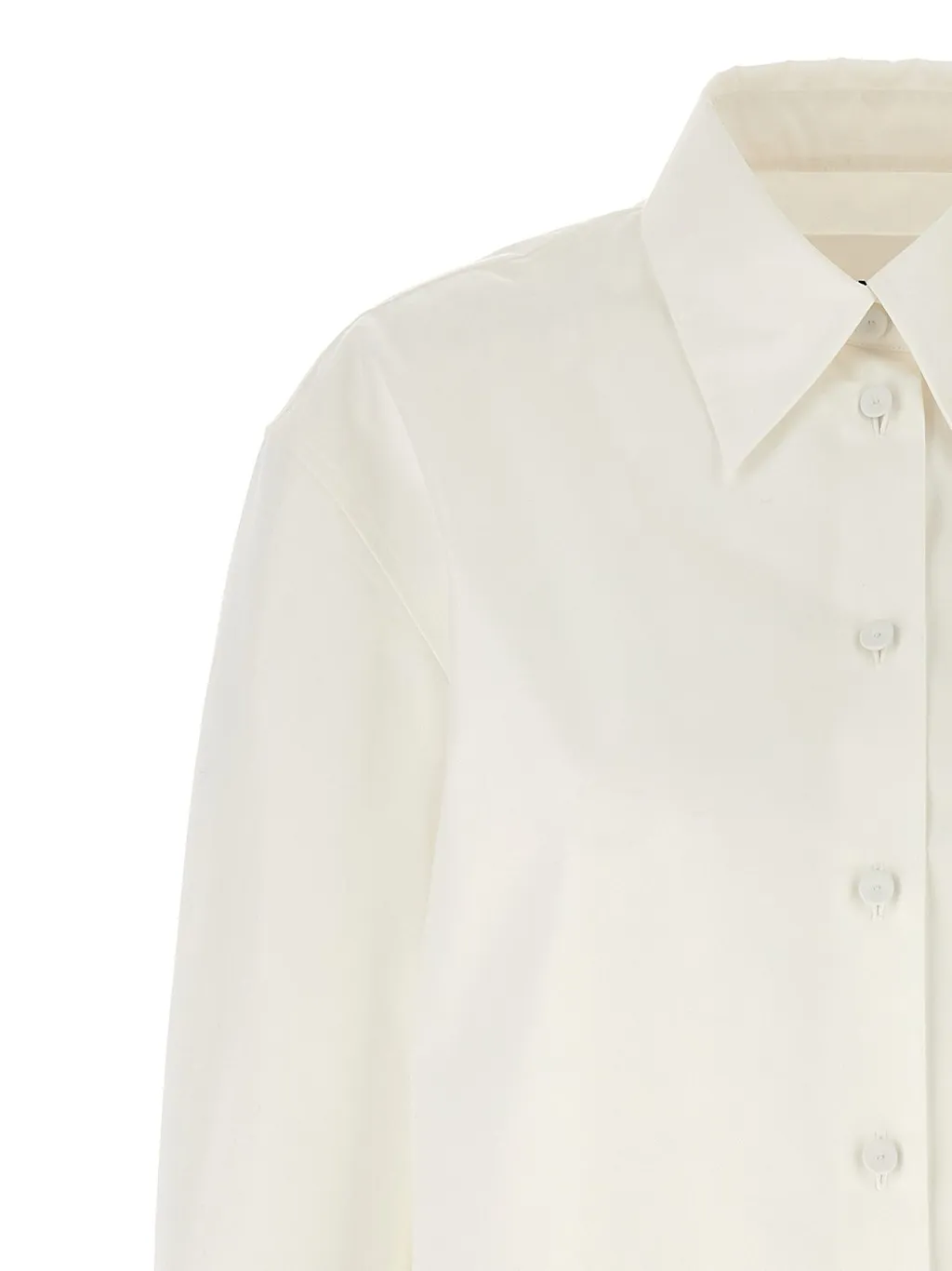 Jil Sander Three-Quarter Sleeved Cropped Poplin Shirt