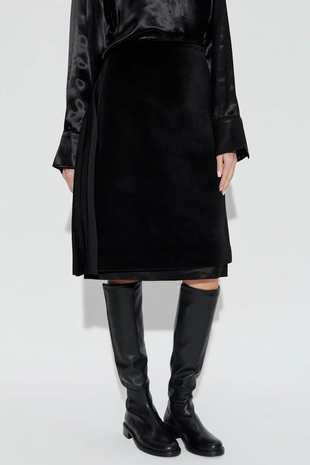 Jil Sander Raw Hem Velvet Skirt