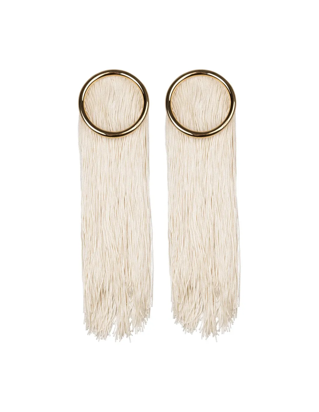 Jil Sander Logo Engraved Fringed Earrings
