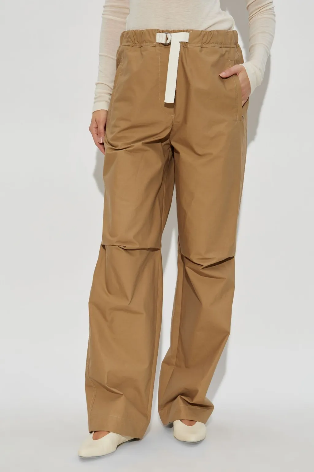 Jil Sander Belted Wide-Leg Trousers