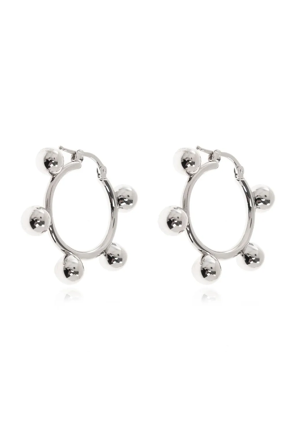 Jil Sander Logo Engraved Hoop Earrings