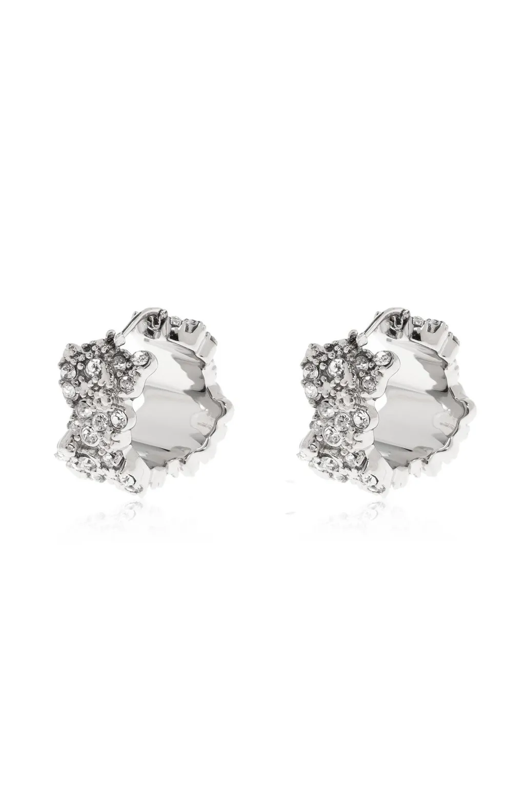 Jil Sander Logo Engraved Embellished Earrings