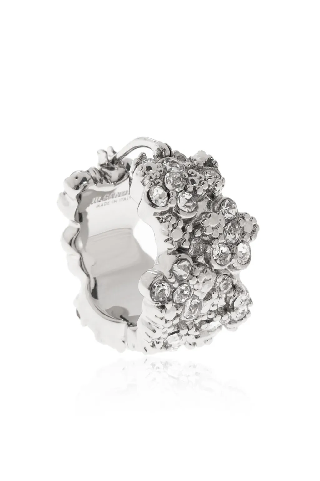 Jil Sander Logo Engraved Embellished Earrings